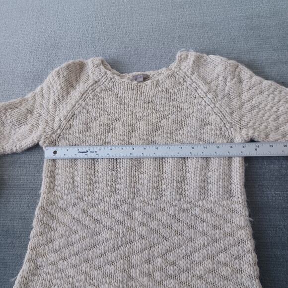 J Jill Sweater Women Small Cream Wool Alpaca Pullover Classic Chunky Knit Tunic - Picture 6 of 9